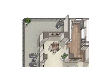 1 Bed 1.5 Bath Kent Floor Plan The Summit|The Kent